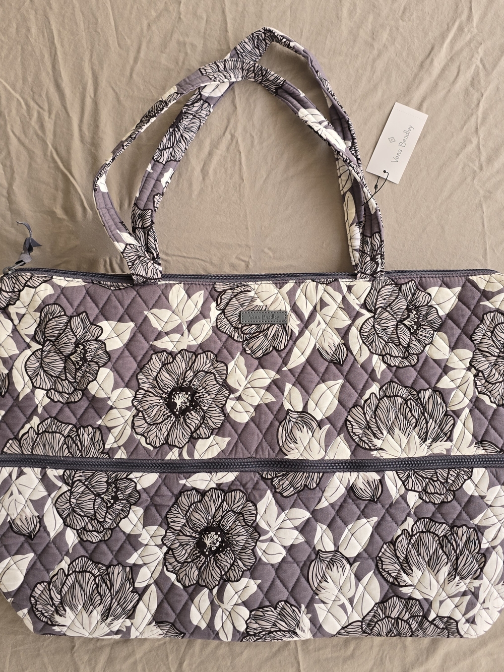Vera Bradley Quilted Cotton Expandable Travel Bag ~ Moon Shadow Meadow Pattern